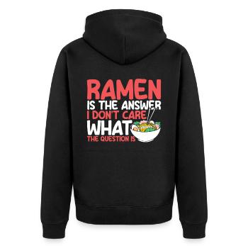 Ramen Noodle Soup Japanese Kawaii Gift Ramen - Unisex Premium Organic Zip Hoodie - black - Back - Nico (187cm)