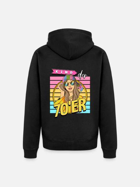 Kind der 70er Jahre Frau Kostüm - Unisex Premium Bio Zip Hoodie - Schwarz