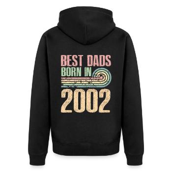 Les meilleurs pères sont nés en 2002, 21 ans, - Veste à capuche bio Premium Unisexe - noir - Dos - Nico (187cm)