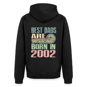 Les meilleurs pères sont nés en 2002, 21 ans, - Veste à capuche bio Premium Unisexe - noir - Dos - Nico (187cm)