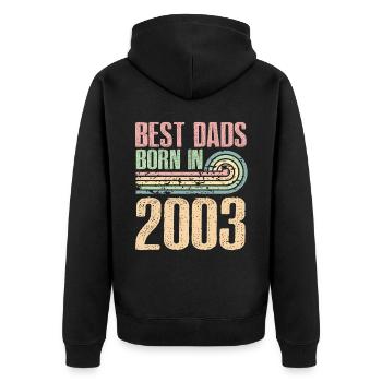 Les meilleurs pères sont nés en 2003, 20 ans, - Veste à capuche bio Premium Unisexe - noir - Dos - Nico (187cm)