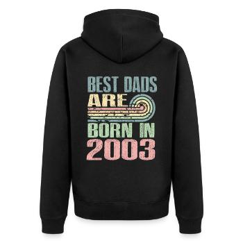 Les meilleurs pères sont nés en 2003, 20 ans, - Veste à capuche bio Premium Unisexe - noir - Dos - Nico (187cm)