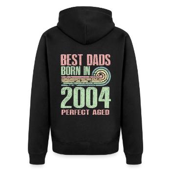 The best fathers were born in 2004, 19 years old, - Unisex Premium Organic Zip Hoodie - black - Back - Nico (187cm)