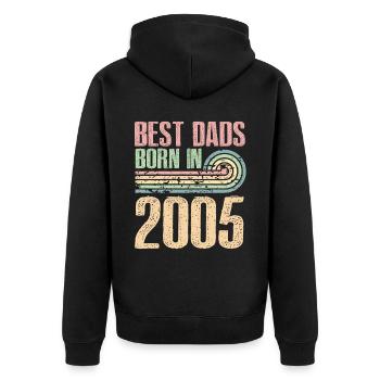 Les meilleurs pères sont nés en 2005, 18 ans, - Veste à capuche bio Premium Unisexe - noir - Dos - Nico (187cm)