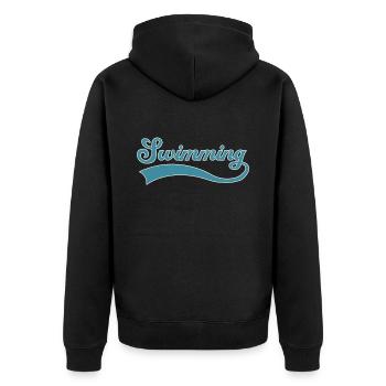 Lettrage de natation - Veste à capuche bio Premium Unisexe - noir - Dos - Nico (187cm)