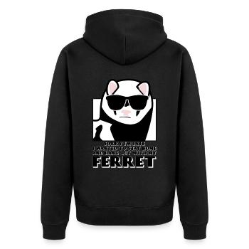 Ferrets Sunglasses Ferret - Unisex Premium Bio Zip Hoodie - Schwarz - Hinten - Nico (187cm)