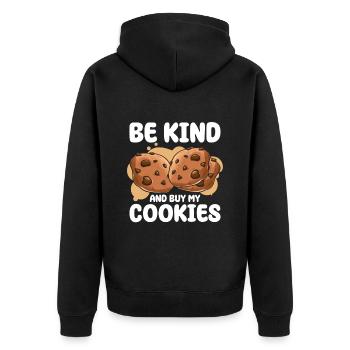 Cookie-scout Und Scout Life - Unisex Premium Bio Zip Hoodie - Schwarz - Hinten - Nico (187cm)