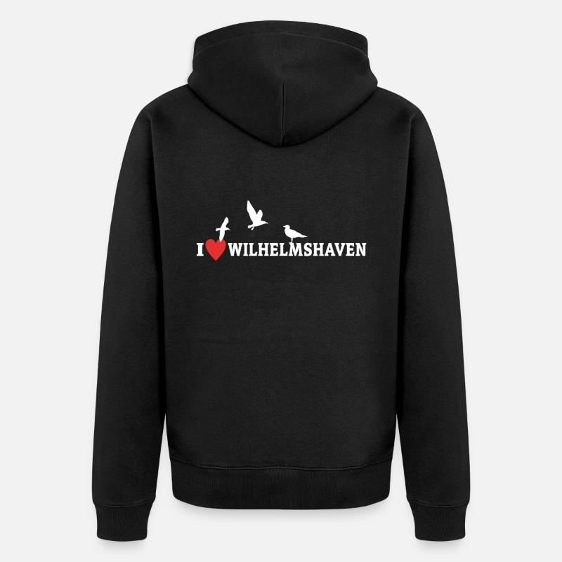 J’aime Wilhelmshaven Chers Wilhelmshaveners - Veste à capuche bio Premium Unisexe - noir