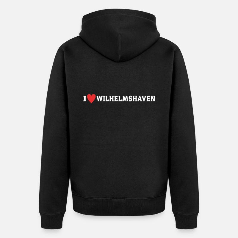 J’aime Wilhelmshaven Chers Wilhelmshaveners - Veste à capuche bio Premium Unisexe - noir