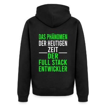 Informatik Computer Programmierer Entwickler Coder - Unisex Premium Bio Zip Hoodie - Schwarz - Hinten - Nico (187cm)