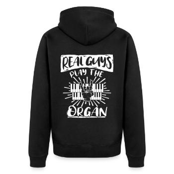 Orgelspieler Organist - Unisex Premium Bio Zip Hoodie - Schwarz - Hinten - Nico (187cm)