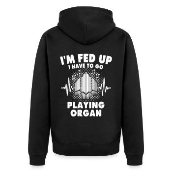 Orgelspieler Organist - Unisex Premium Bio Zip Hoodie - Schwarz - Hinten - Nico (187cm)