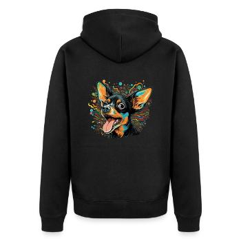 Dog Cartoon Chihuahua Design pour les amoureux des chiens - Veste à capuche bio Premium Unisexe - noir - Dos - Nico (187cm)