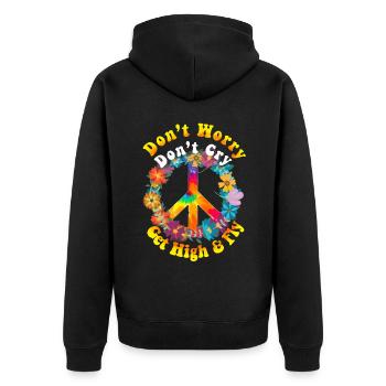 Hippie - Veste à capuche bio Premium Unisexe - noir - Dos - Nico (187cm)