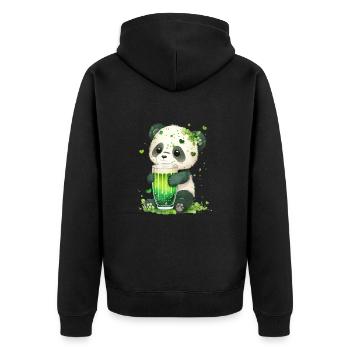 Ireland St Patrick Day cheers for good - Unisex Premium Organic Zip Hoodie - black - Back - Nico (187cm)