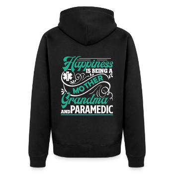 Paramedic Mother Grandma Paramedic - Unisex Premium Organic Zip Hoodie - black - Back - Nico (187cm)