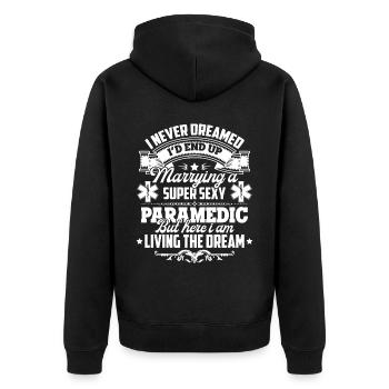 Paramedic Super Sexy Paramedic - Unisex Premium Organic Zip Hoodie - black - Back - Nico (187cm)