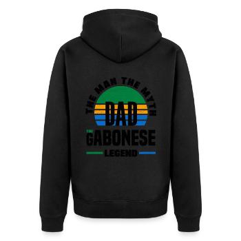 Gabonais Gabon Drapeau gabonais Fête des pères - Veste à capuche bio Premium Unisexe - noir - Dos - Nico (187cm)
