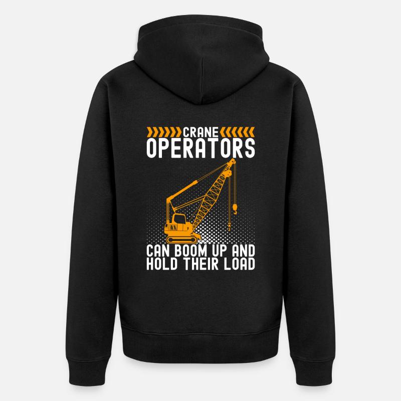 Kranführer Kranfahrer - Unisex Premium Bio Zip Hoodie - Schwarz