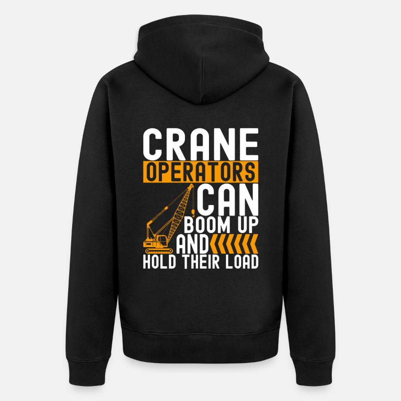 Kranführer Kranfahrer - Unisex Premium Bio Zip Hoodie - Schwarz