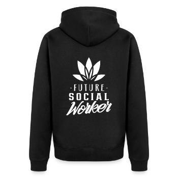 Future Social Worker Social Worker Profession - Unisex Premium Organic Zip Hoodie - black - Back - Nico (187cm)