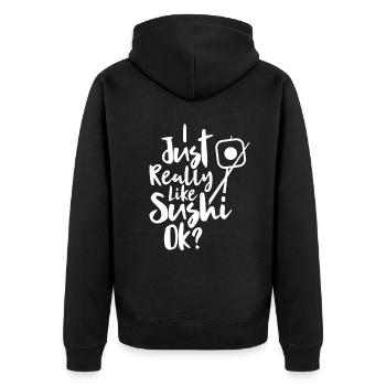I just really like eating sushi fan - Unisex Premium Organic Zip Hoodie - black - Back - Nico (187cm)