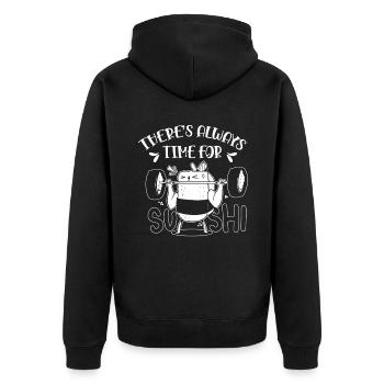 It's always time for sushi lovers food fan - Unisex Premium Organic Zip Hoodie - black - Back - Nico (187cm)