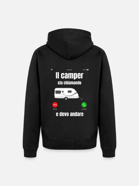 Caravan camper - Unisex Premium Organic Zip Hoodie - black