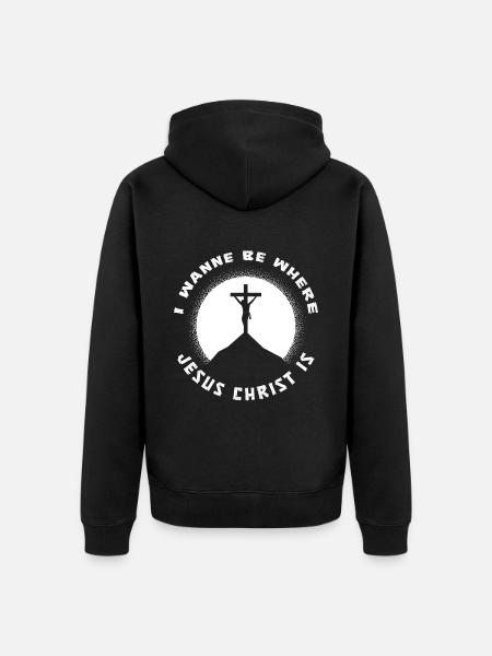 Christ Christianity - Unisex Premium Organic Zip Hoodie - black