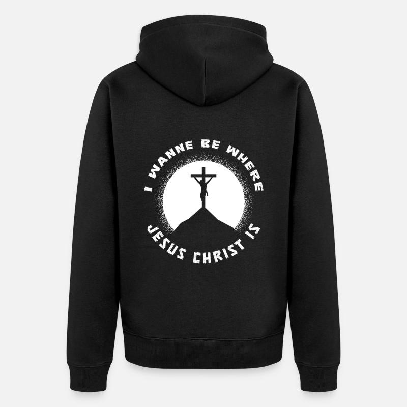 Christ Christianisme - Veste à capuche bio Premium Unisexe - noir