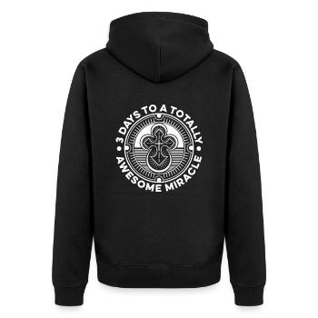 Christ Christentum - Unisex Premium Bio Zip Hoodie - Schwarz - Hinten - Nico (187cm)