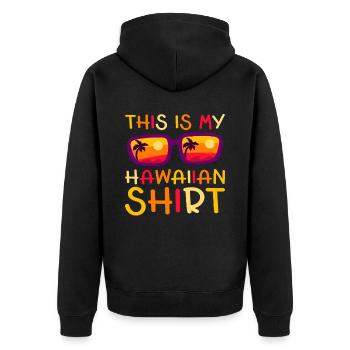 This Is My Hawaiian Luau Tropical Hawaii - Unisex Premium Organic Zip Hoodie - black - Back - Nico (187cm)