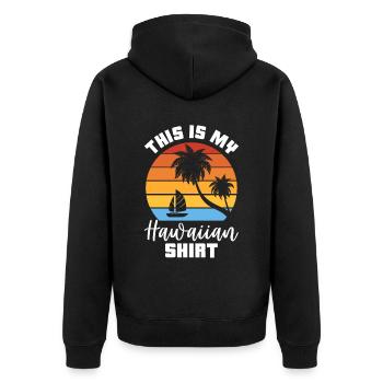 This Is My Hawaiian Luau Tropical Hawaii - Unisex Premium Organic Zip Hoodie - black - Back - Nico (187cm)