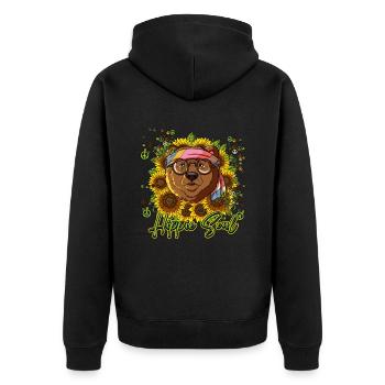 60s 70s Costume Hippie Soul - Veste à capuche bio Premium Unisexe - noir - Dos - Nico (187cm)