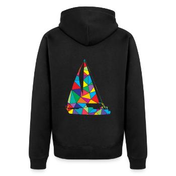Voilier Low Poly Polygon Sailing - Veste à capuche bio Premium Unisexe - noir - Dos - Nico (187cm)