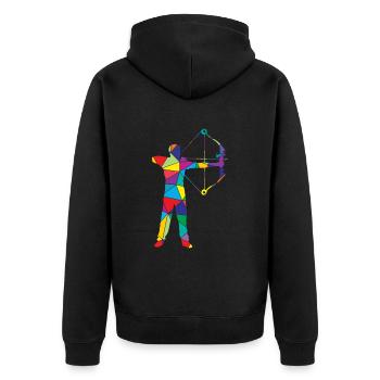 Low Poly Bowhunter Poly Bowhunting - Unisex Premium Organic Zip Hoodie - black - Back - Nico (187cm)