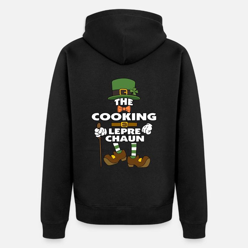 Le lutin cuisinier Saint-Patrick - Veste à capuche bio Premium Unisexe - noir