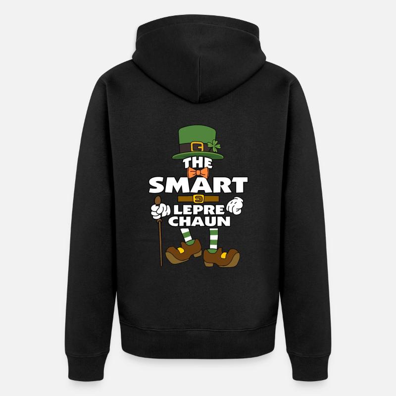 Le lutin intelligent St Patrick - Veste à capuche bio Premium Unisexe - noir