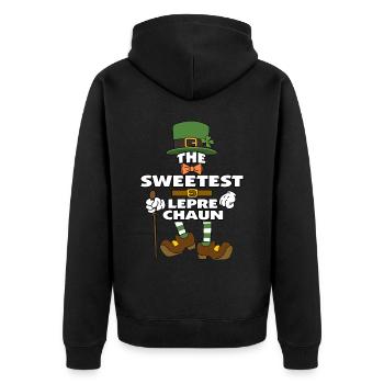 Le plus doux lutin de la Saint-Patrick - Veste à capuche bio Premium Unisexe - noir - Dos - Nico (187cm)