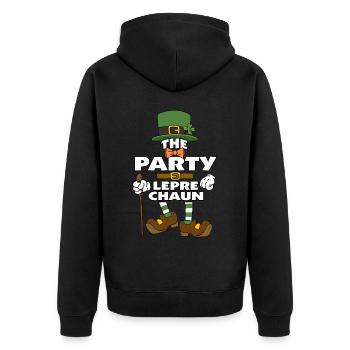 Le lutin de fête de la Saint-Patrick - Veste à capuche bio Premium Unisexe - noir - Dos - Nico (187cm)