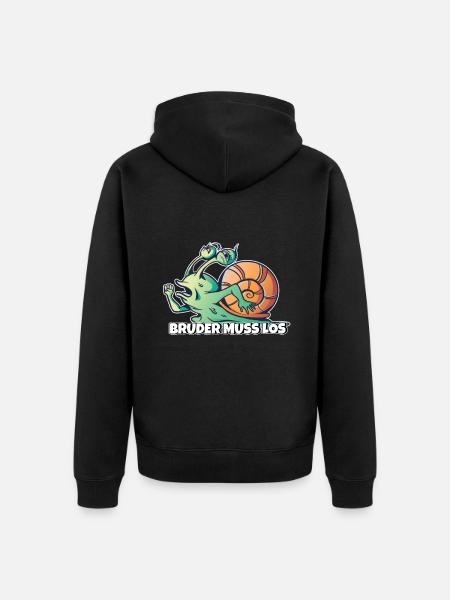 Bruder muss los - Unisex Premium Bio Zip Hoodie - Schwarz