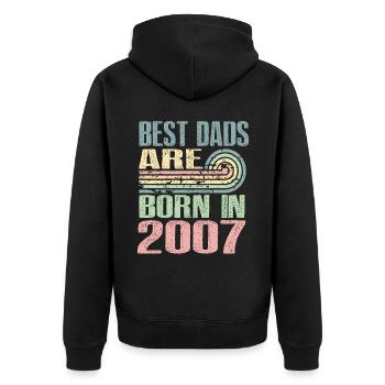 Les meilleurs pères sont nés en 2007, 16 ans, - Veste à capuche bio Premium Unisexe - noir - Dos - Nico (187cm)
