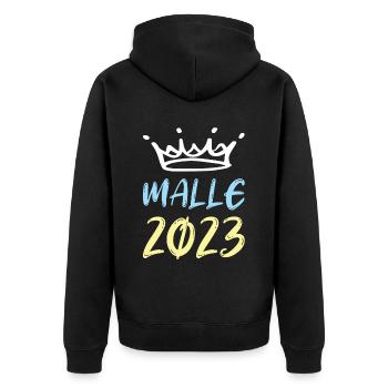 Malle 2023 - Unisex Premium Organic Zip Hoodie - black - Back - Nico (187cm)