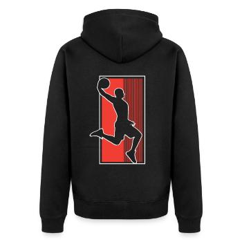 Joueurs de basket-ball - Veste à capuche bio Premium Unisexe - noir - Dos - Nico (187cm)