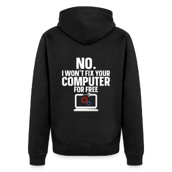 Technologie de soutien à la réparation d’ordinateurs - Veste à capuche bio Premium Unisexe - noir - Dos - Nico (187cm)