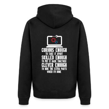 Technologie de soutien à la réparation d’ordinateurs - Veste à capuche bio Premium Unisexe - noir - Dos - Nico (187cm)