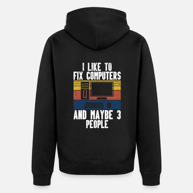 Computerreparaturtechnologie -Support -Technologie - Unisex Premium Bio Zip Hoodie - Schwarz