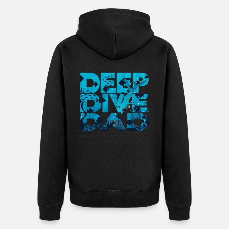 Freedive Deep Dive DeepDive papa - Veste à capuche bio Premium Unisexe - noir