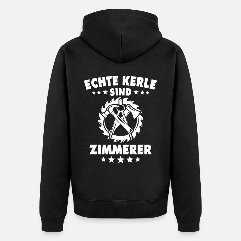 Zimmermann Beruf Zimmerer - Unisex Premium Bio Zip Hoodie - Schwarz