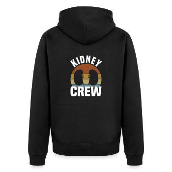 Nierentransplantation Dialyse Niere - Unisex Premium Bio Zip Hoodie - Schwarz - Hinten - Nico (187cm)